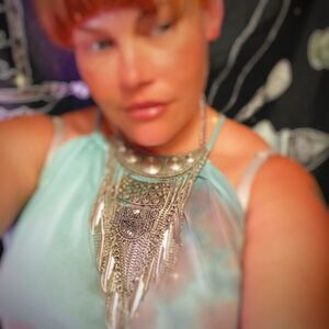 Boho Silver American Indian Feather Bib Collar Statement Necklace